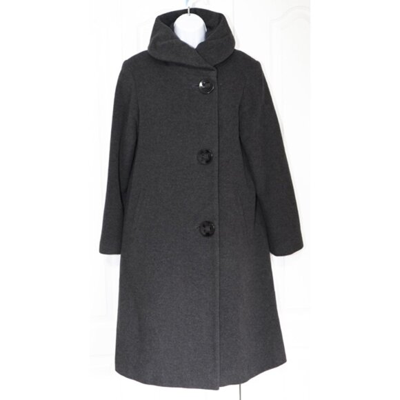 *SOLD* Mallia dark grey wool/cashmere midi winter coat - Picture 1 of 10